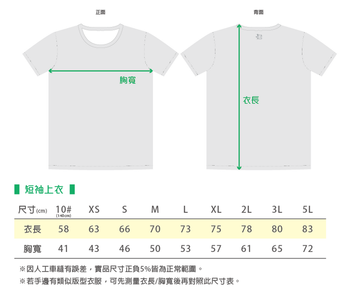 新生制服套量參考表圖片
